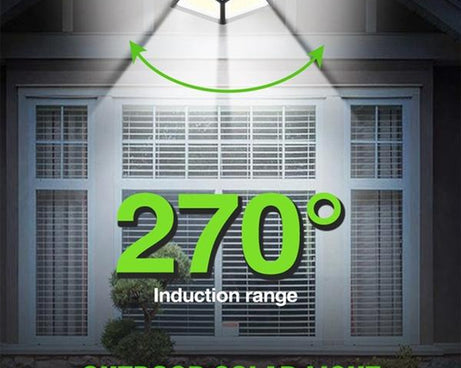 Solar-powered LED security lamp for garden and outdoor use