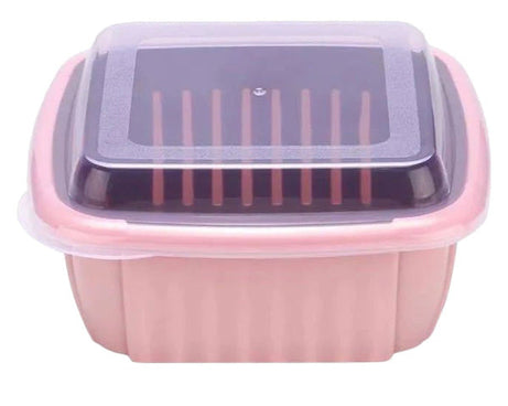 2355 Double Layer Food Drainer Washing Basket with Collapsible Strainers Colander 