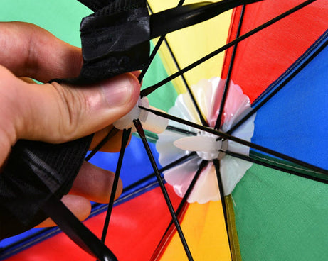 Hands-free umbrella hat, sun and rain protection.