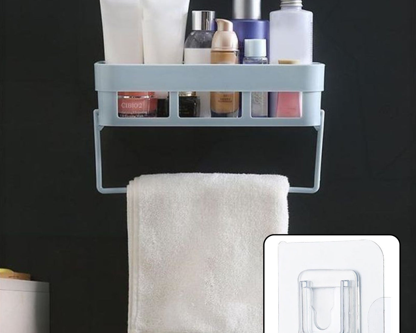 Versatile wall shelf for storage, kitchen and bath.