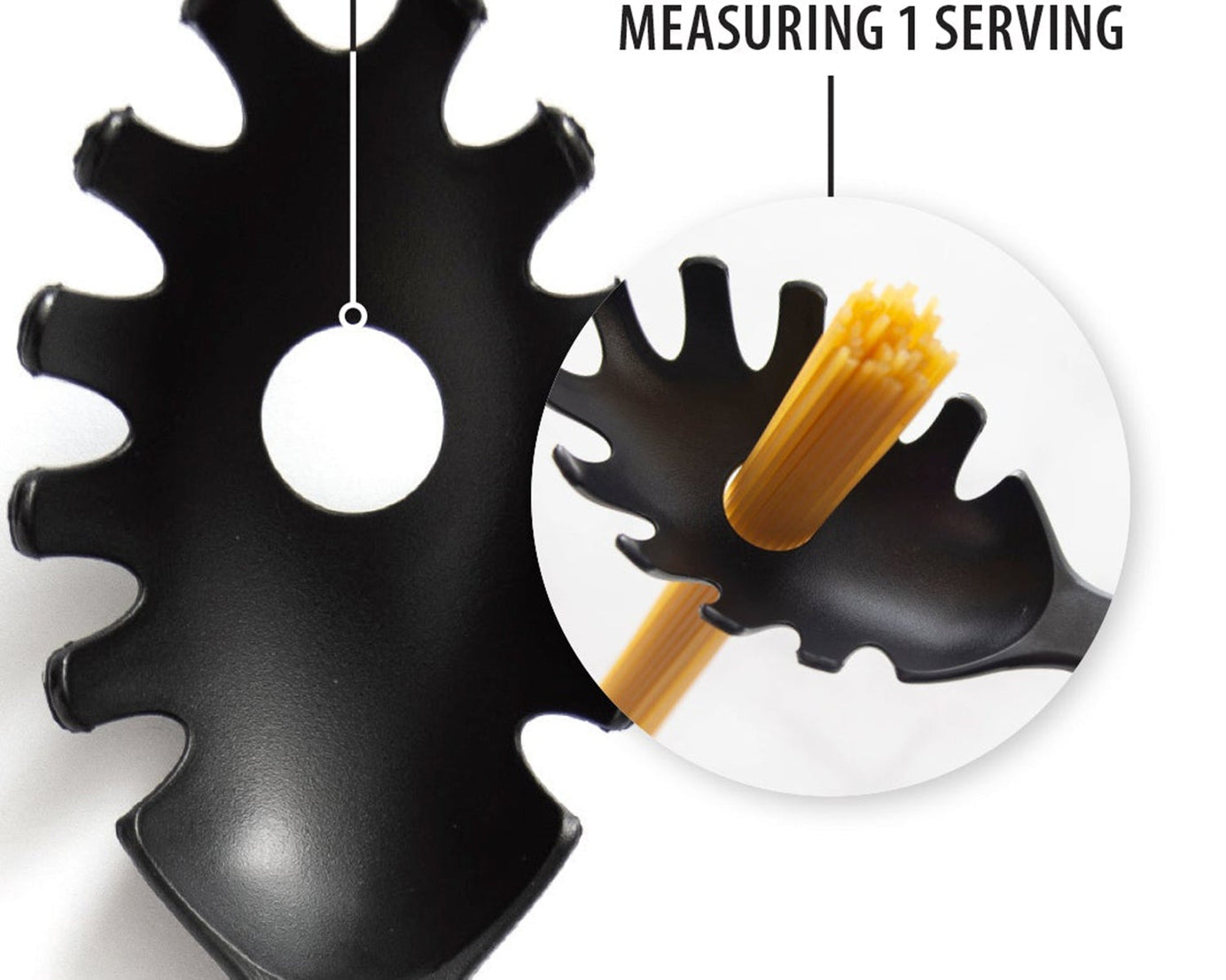 Pasta server on table