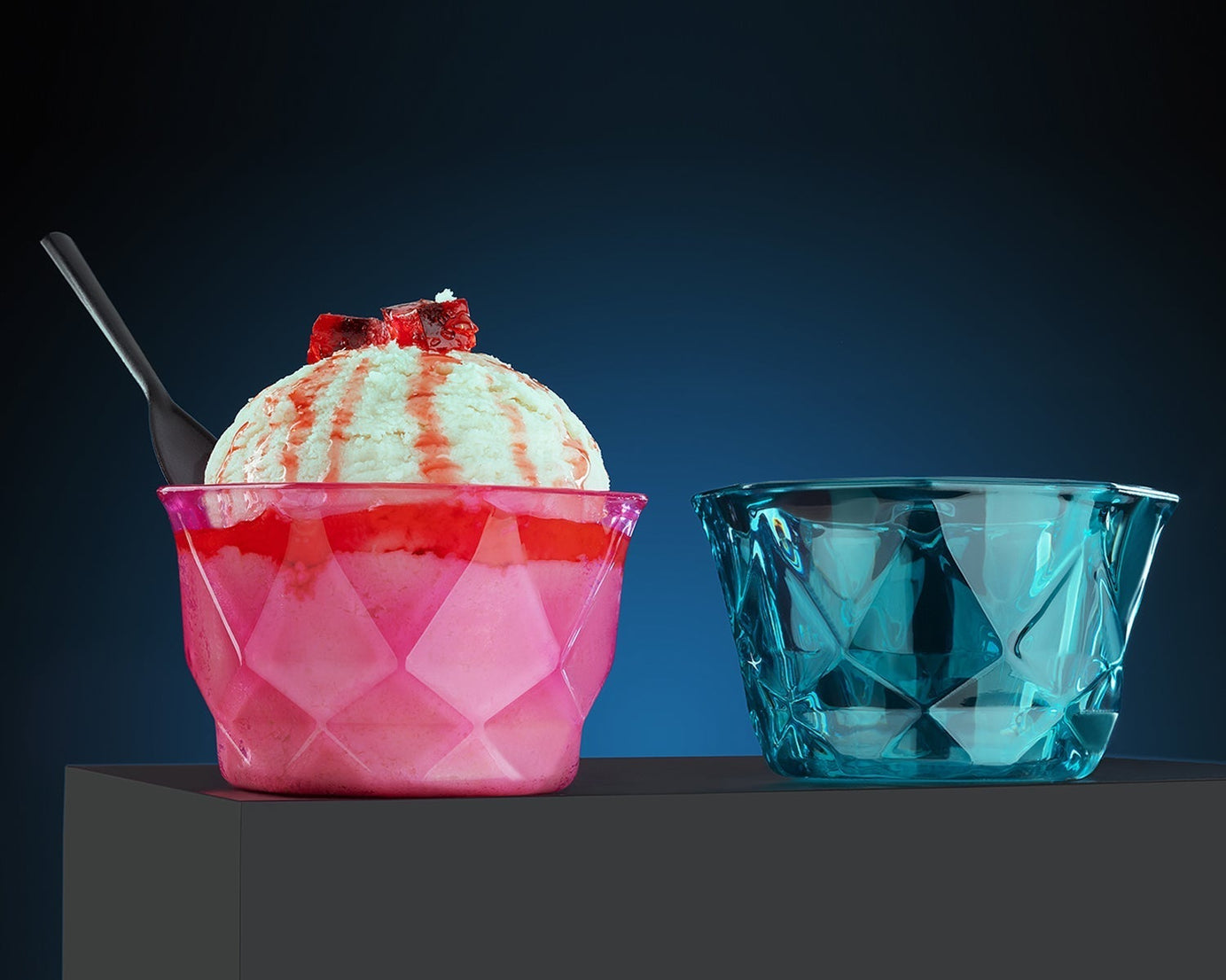 diamond-shaped ice cream bowls, set of 6.