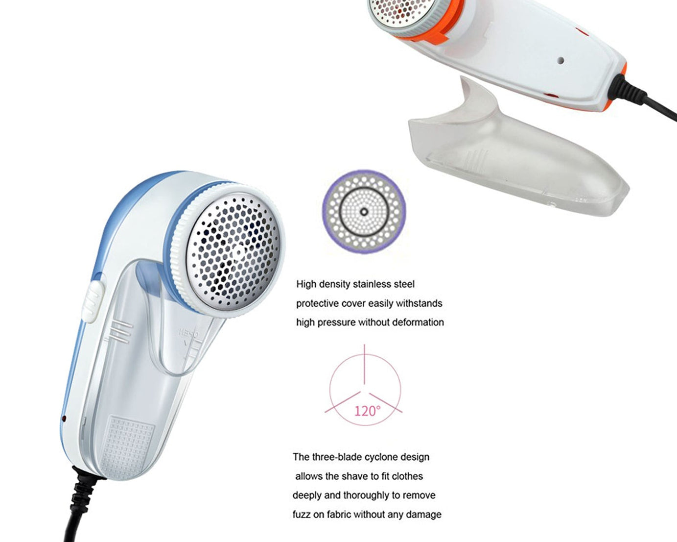 the lint remover's blade and handle, focusing on its functionality