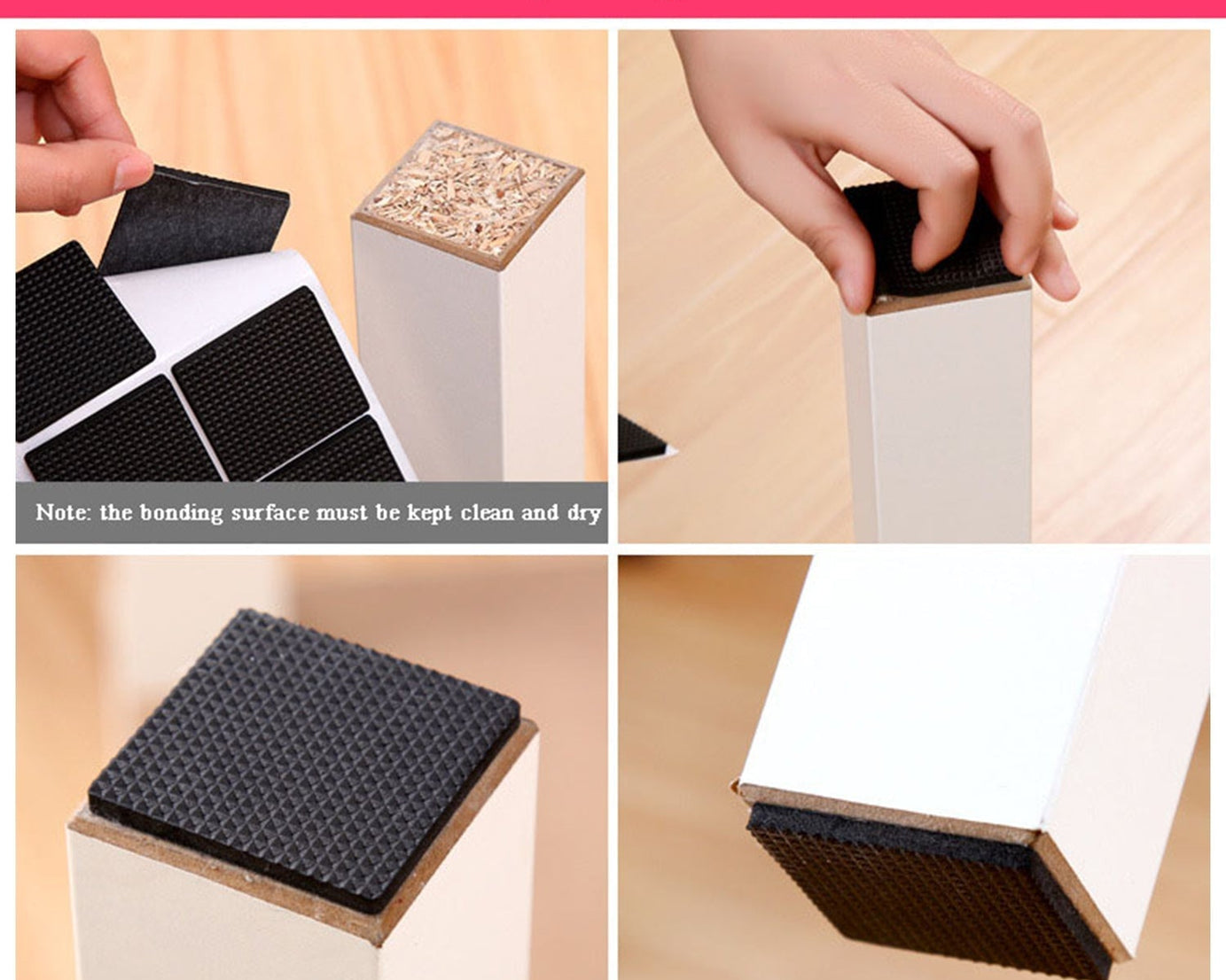 28 pc Rubber furniture Pads Self Sticking Non Slip Furniture Noise Insulation Pads