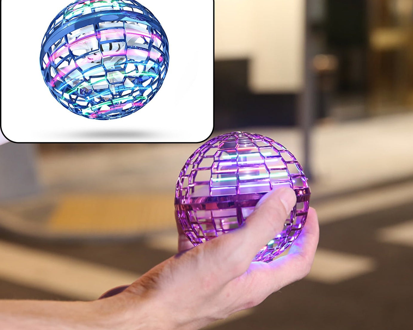 Flying Ball Toys, USB Rechargeable Built-in RGB Lights 360°Rotating Magic Controller, Flying Orb Ball Boomerang Mini Pro Spinner Blastoise Toys