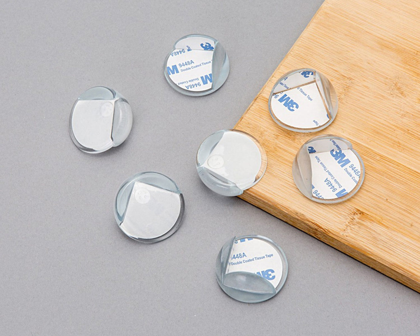 High-quality clear corner protectors, adhesive included, set of 4.