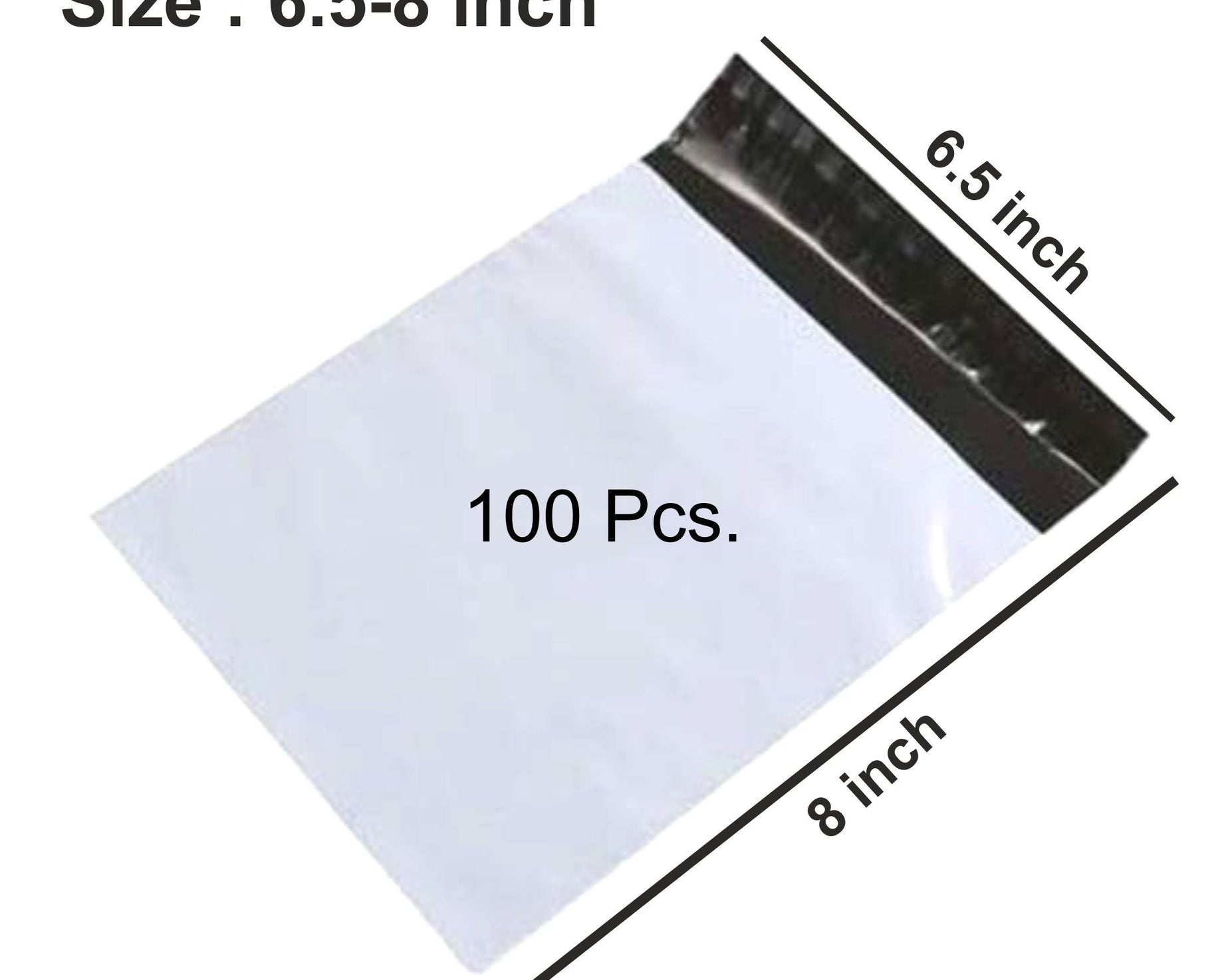 Courier bags in 6.5x8 inch size for tamper-proof shipping.