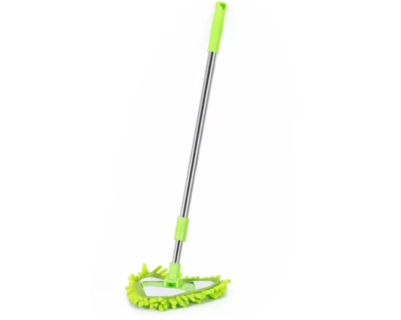 Adjustable stainless steel mop for cleaning dusty and wet floors.
