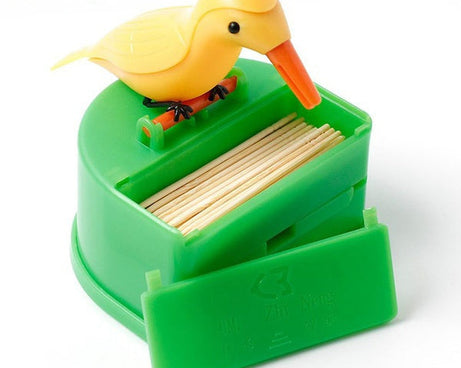 Portable automatic bird toothpick storage box