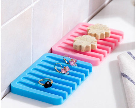 Silicone soap dish with a modern design