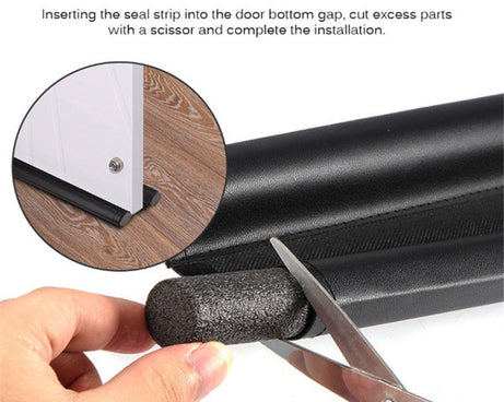 Door draft guard, twin seal design to prevent cold air entry