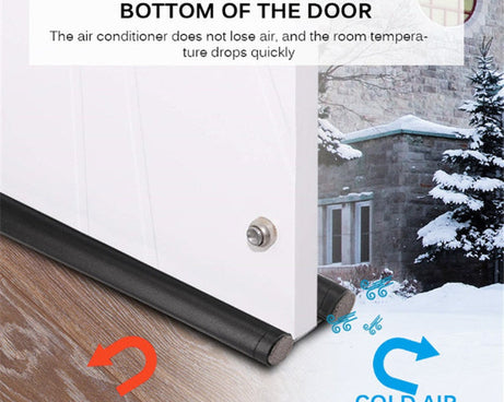 Draught guard for door, twin seal to block air leaks