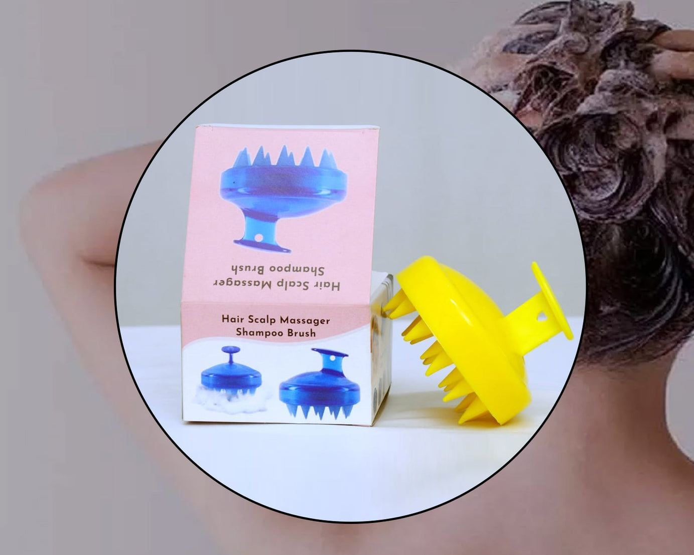 Scalp massager brush with adjustable features for use during shampooing
