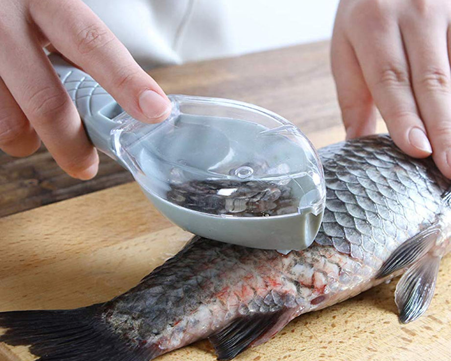 Fish scale scraper and skin peeler tool for kitchen use.