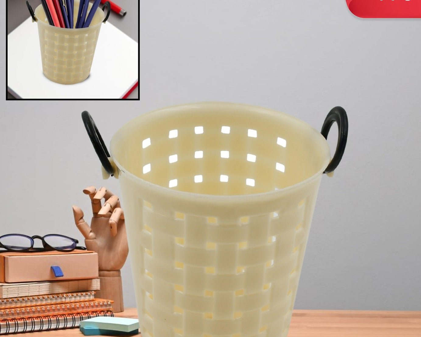 17557 Multifunctional Plastic Round Multi-Purpose Toothpaste Stationary Pen Pencil Holder, Mini Desk Office Desktop Stationery Organizer Bathroom Shelves for Adults  (1 Pc)