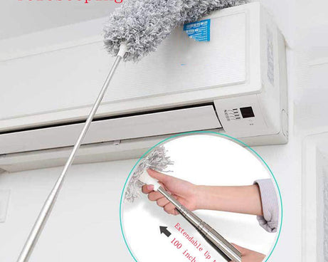 Microfiber Dusters for Cleaning, Telescoping Feather Duster with 100 inches Extendable Handle Pole, Dusting Cleaning Tools for Cleaning High Ceiling, Ceiling Fan, Blinds, Cobwebs, Furniture, Cars