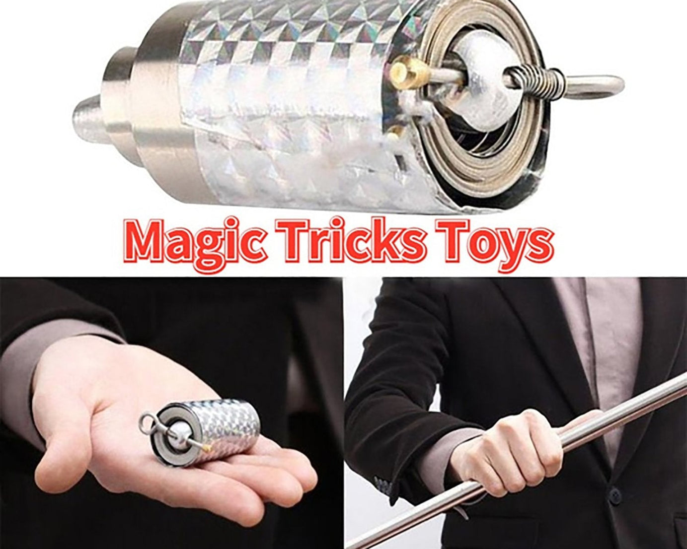 Magic Toy Metal High Elasticity Steel Silver Appearing Cane Magic Toy Magic Steel