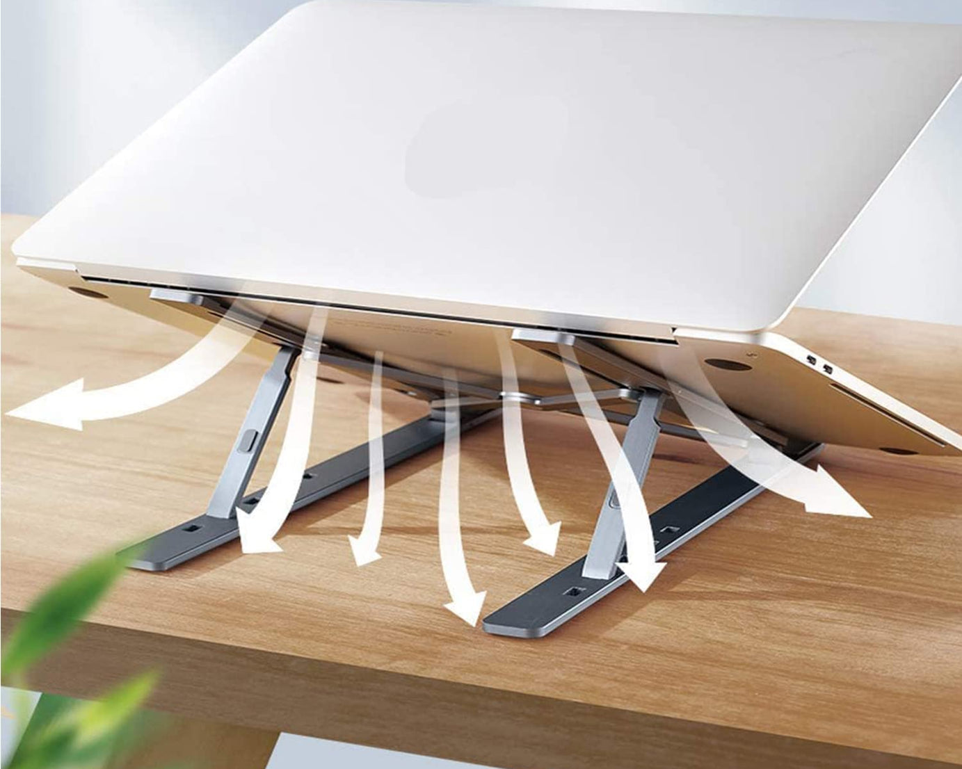 Laptop Stand for Desk | Metal Portable Laptop Stand, with 6 Adjustable Angles | Laptop Riser, Phone, and Tablet Stand | Compatible for All Laptop