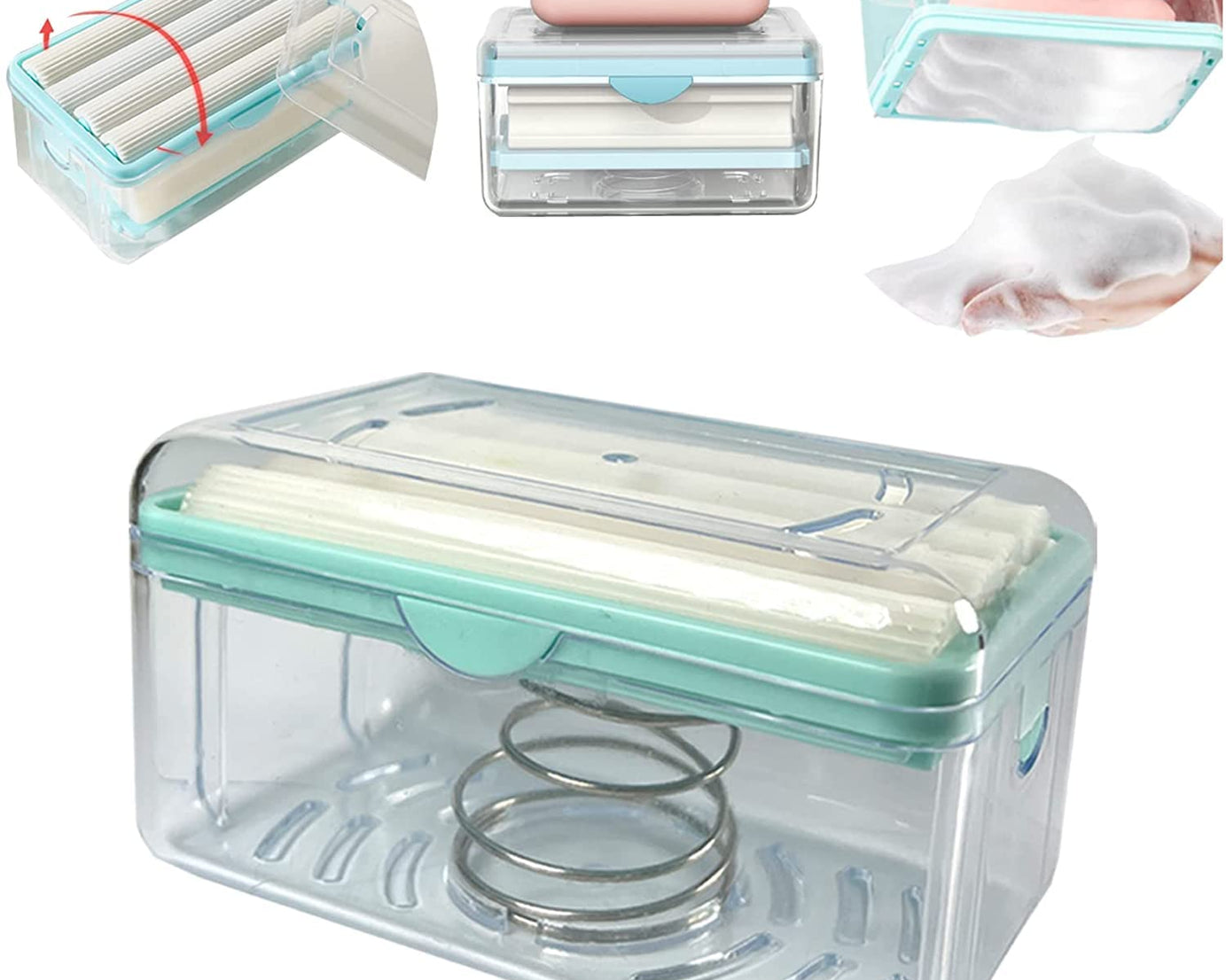 2-in-1 Portable Soap Dish & Dispenser: Roller, Drain Holes, Foaming