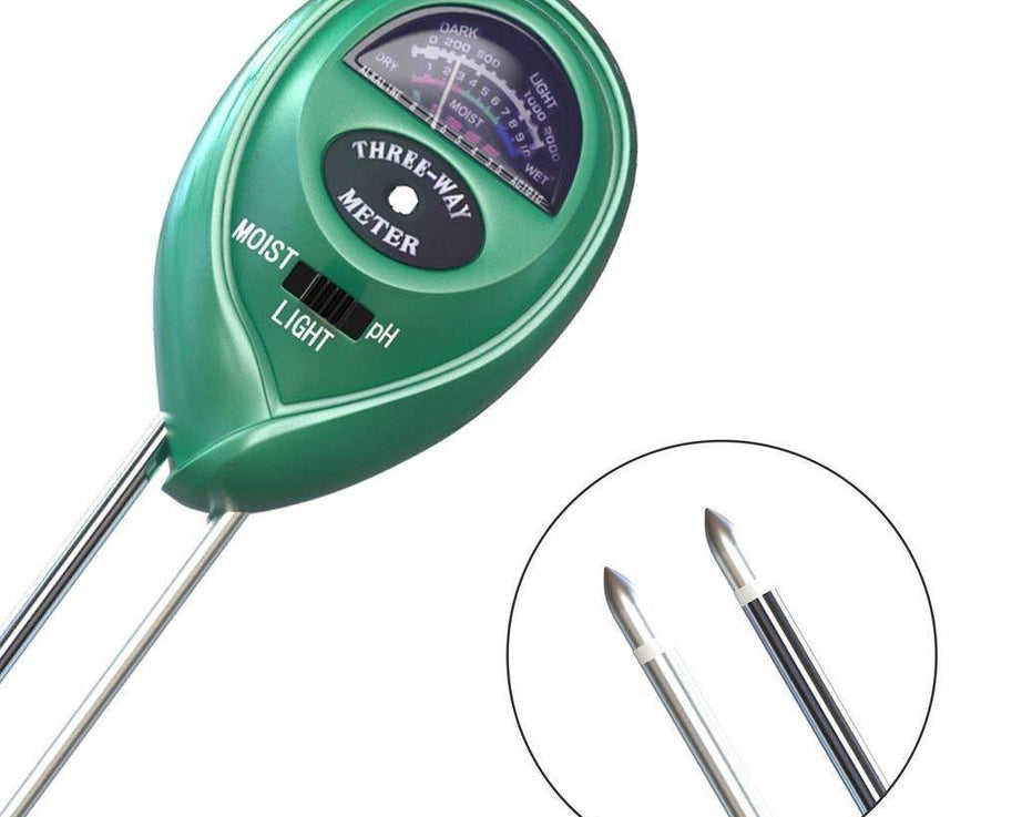 3-in-1 soil moisture sensor in green.