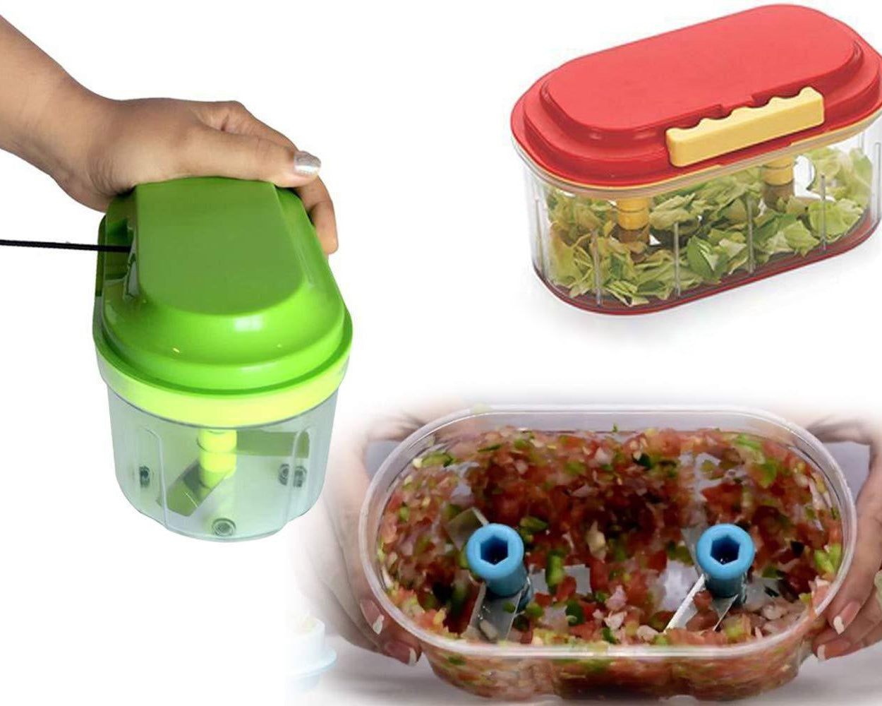 Plastic chopper for vegetables, 1000ml.