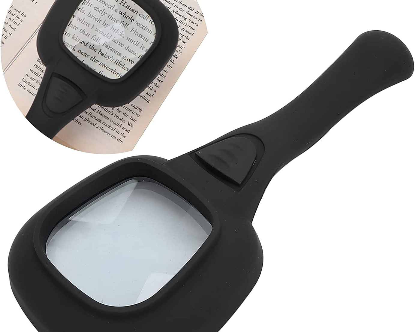 Handheld magnifying glass with LED light