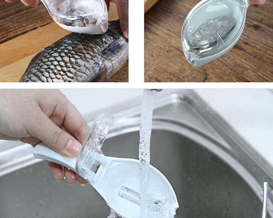 Kitchen fish scale scraper with efficient skin peeling function.