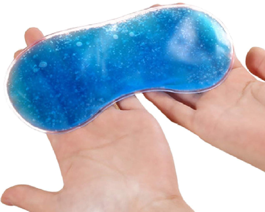 Eye mask with cooling gel pack for comfort and rest.