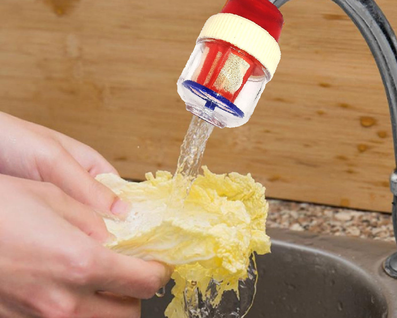 Plastic water tap filter cartridge, candle type.