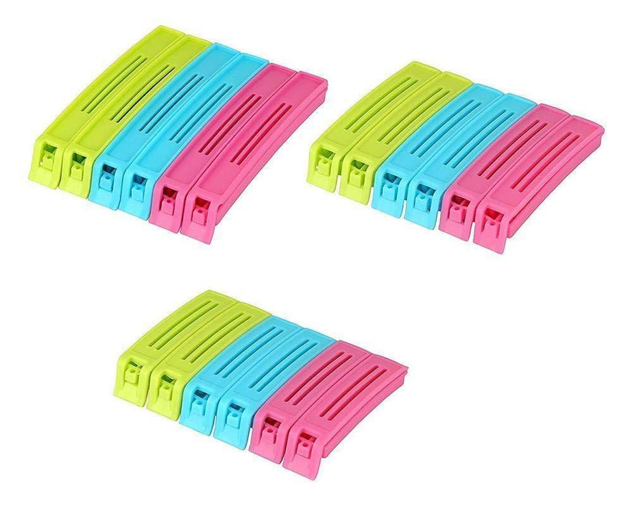 Plastic Snack Bag Clip Sealer Set (18 Pcs, Multicolour)