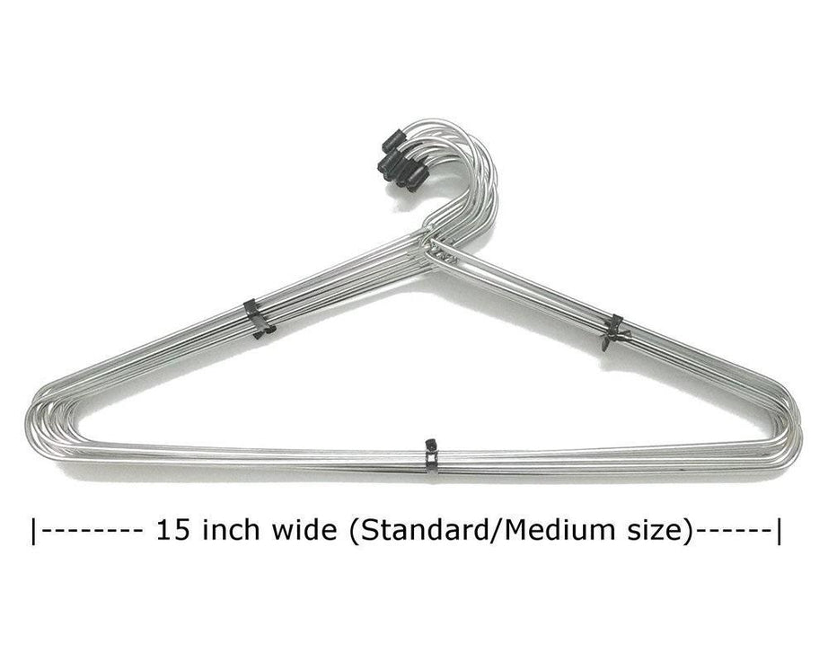 Durable stainless steel hangers ideal for closet organization.