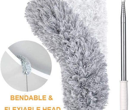 Microfiber Dusters for Cleaning, Telescoping Feather Duster with 100 inches Extendable Handle Pole, Dusting Cleaning Tools for Cleaning High Ceiling, Ceiling Fan, Blinds, Cobwebs, Furniture, Cars