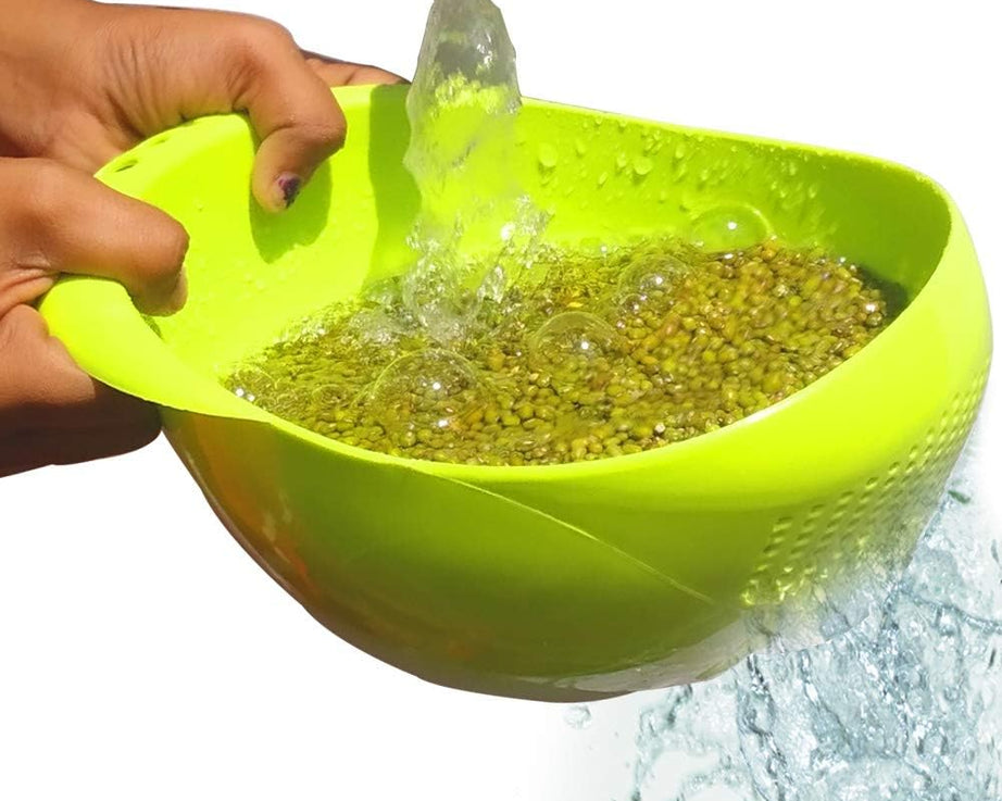 Virgin Rice Bowl Durable Plastic Strainer, Water Strainer | Vegetable & Fruits Washing Bowl
