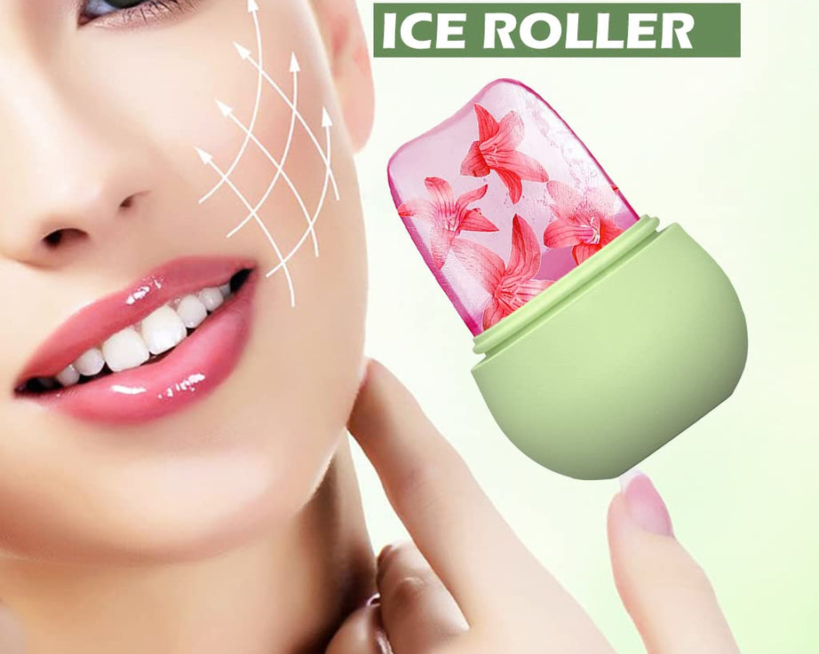 Face ice roller with non-slip silicone, easy grip