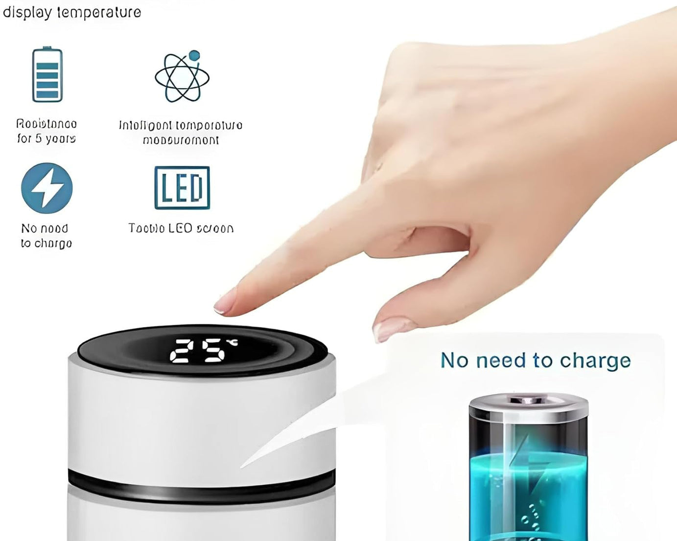 Customized/Personalized Stainless Steel Smart Water Bottle with Smart LCD Temperature Touch | Gifting Custom Name Water Bottle | Gifts for Boyfriend/Girlfriend/Employee | 500ML