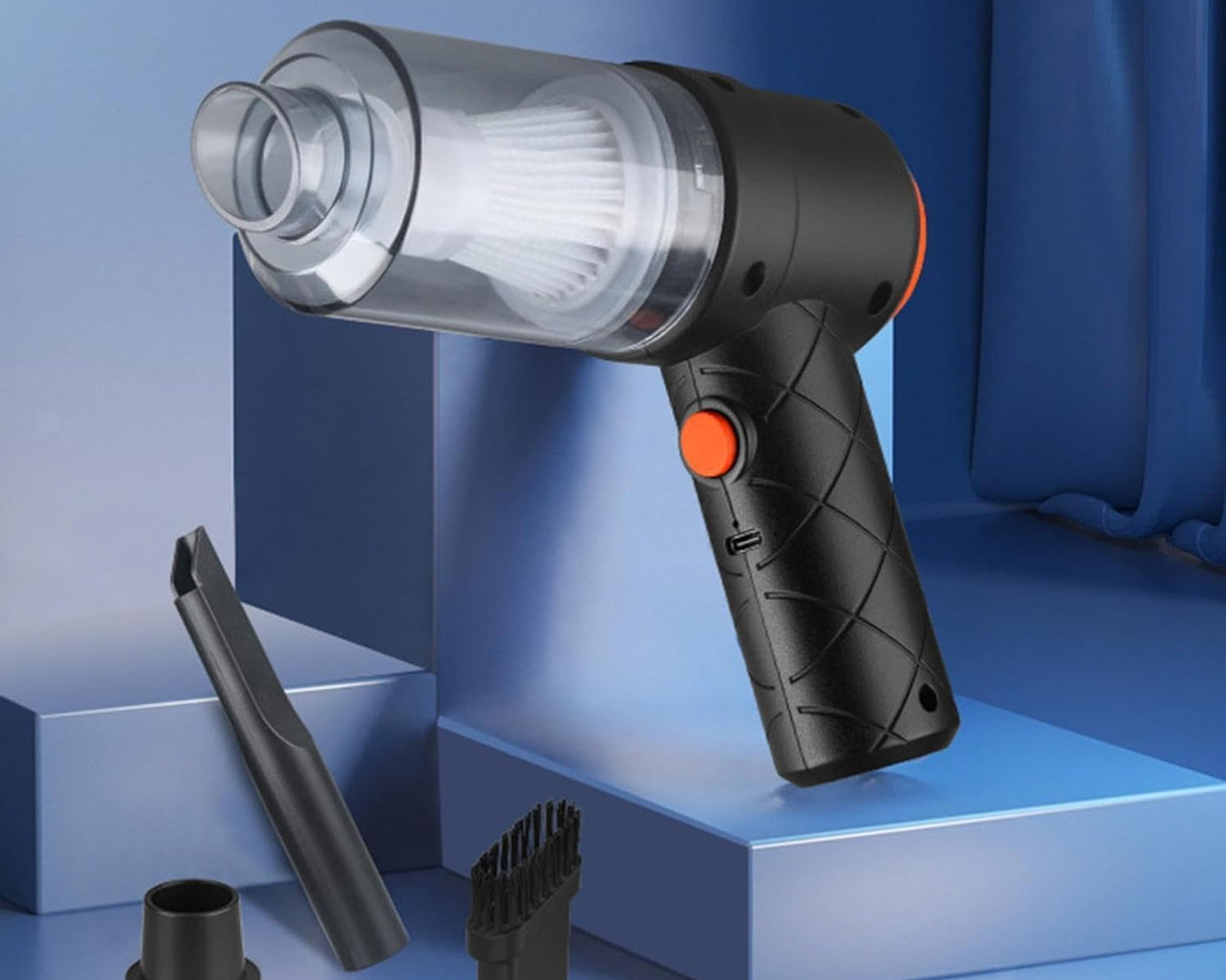 Vacuum Cleaner Dust Collection 2 in 1 Car Vacuum Cleaner High-Power Handheld Wireless Vacuum Cleaner Home Car Dual-use Portable USB Rechargeable Mini Car Vacuum for Vehicle, Home and Offic