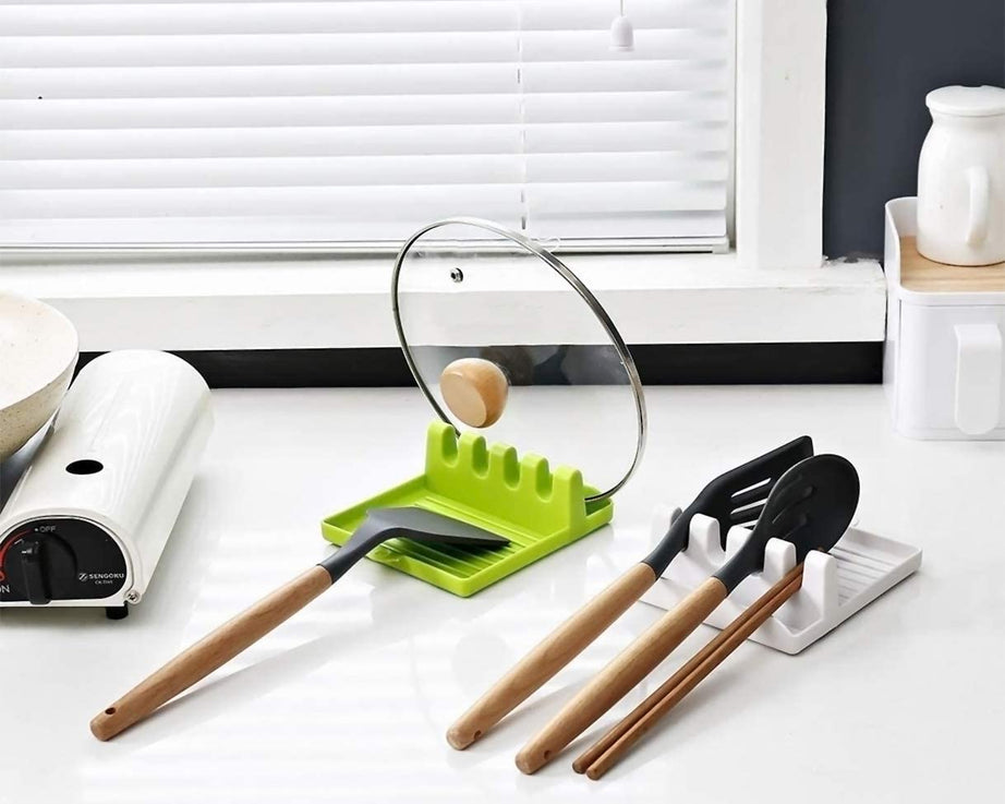 Spatula and utensil rest, designed for kitchen organization
