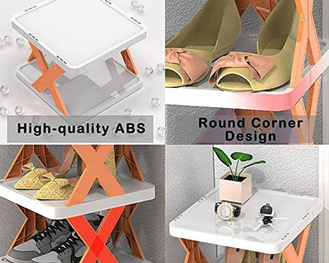 4 LAYER SHOES STAND, SHOE TOWER RACK SUIT FOR SMALL SPACES, CLOSET, SMALL ENTRYWAY, EASY ASSEMBLY AND STABLE IN STRUCTURE, CORNER STORAGE CABINET FOR SAVING SPACE