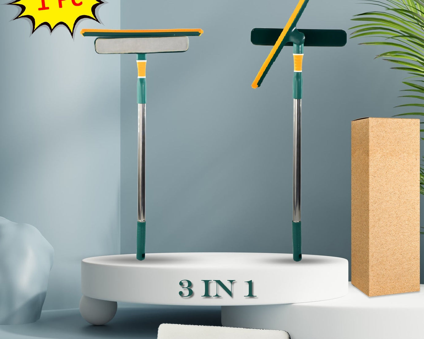 3 IN 1 GLASS WIPER USED IN ALL KINDS OF HOUSEHOLD AND OFFICIAL PLACES FOR CLEANING AND WIPING OF FLOORS, GLASSES AND DUST ETC.