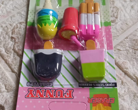 Mini Eraser Set for Kids (5 Pieces) - Fun Designs, Party Favors, School Prizes