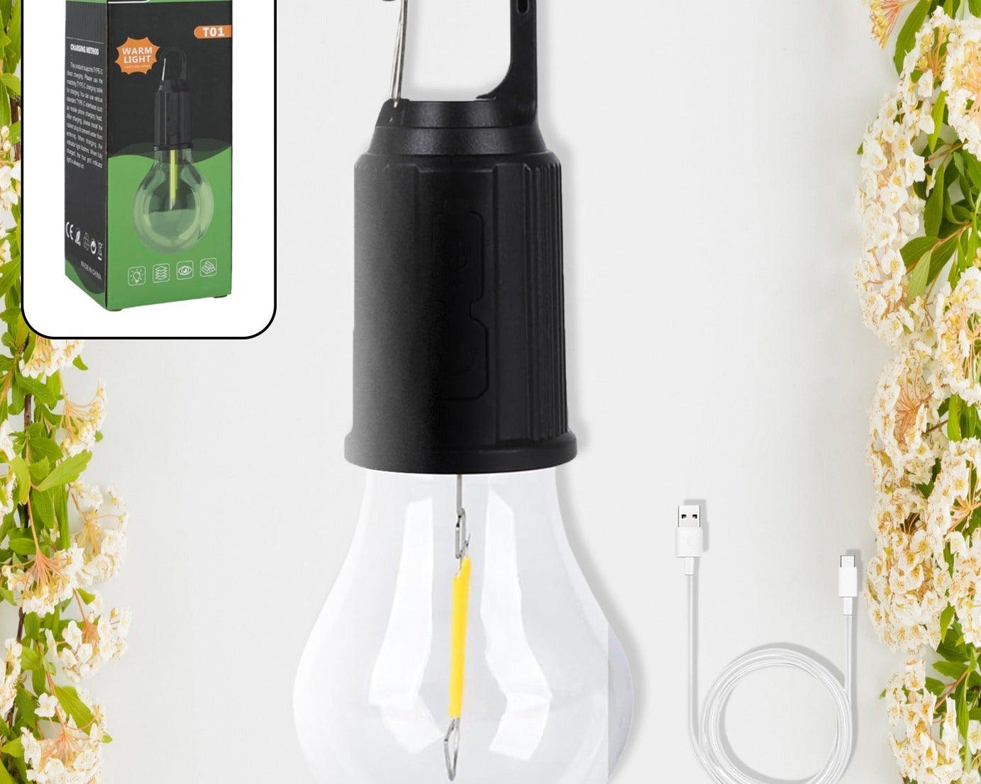 Rechargeable Camping Lights for Tents LED Camping Tent Lantern 3 Lighting Modes Tent Lamp Portable Emergency Camping Lights with Clip Hook for Camping Hiking Fishing, Backpacking (1 Pc)