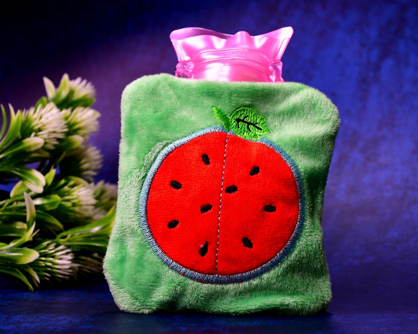 Watermelon small Hot Water Bag with Cover for Pain Relief, Neck, Shoulder Pain and Hand, Feet Warmer, Menstrual Cramps.
