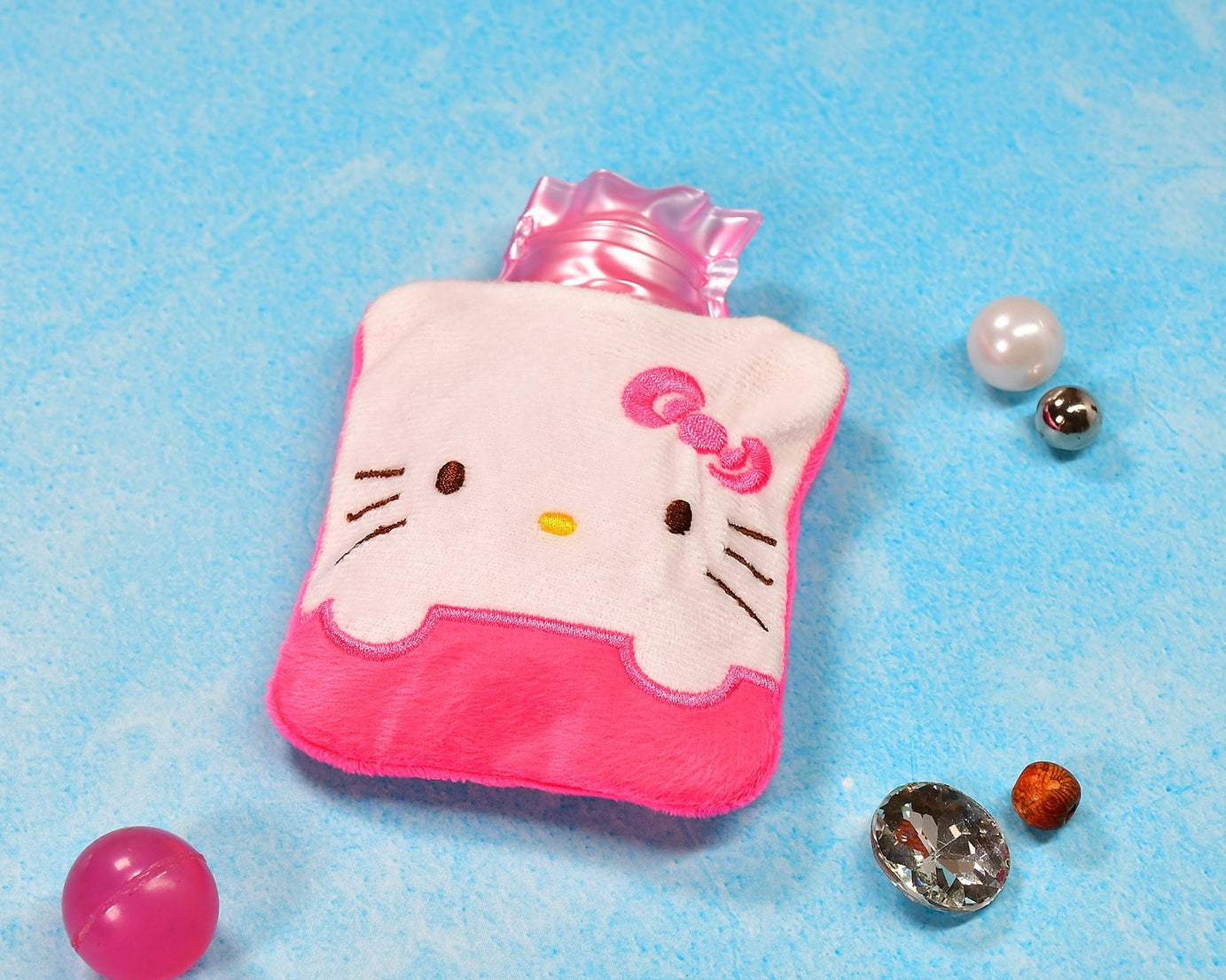 Pink Hello Kitty Small Hot Water Bag with Cover for Pain Relief