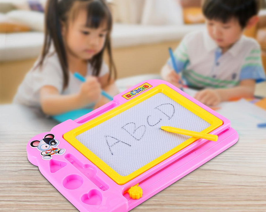 Magnetic drawing board in use