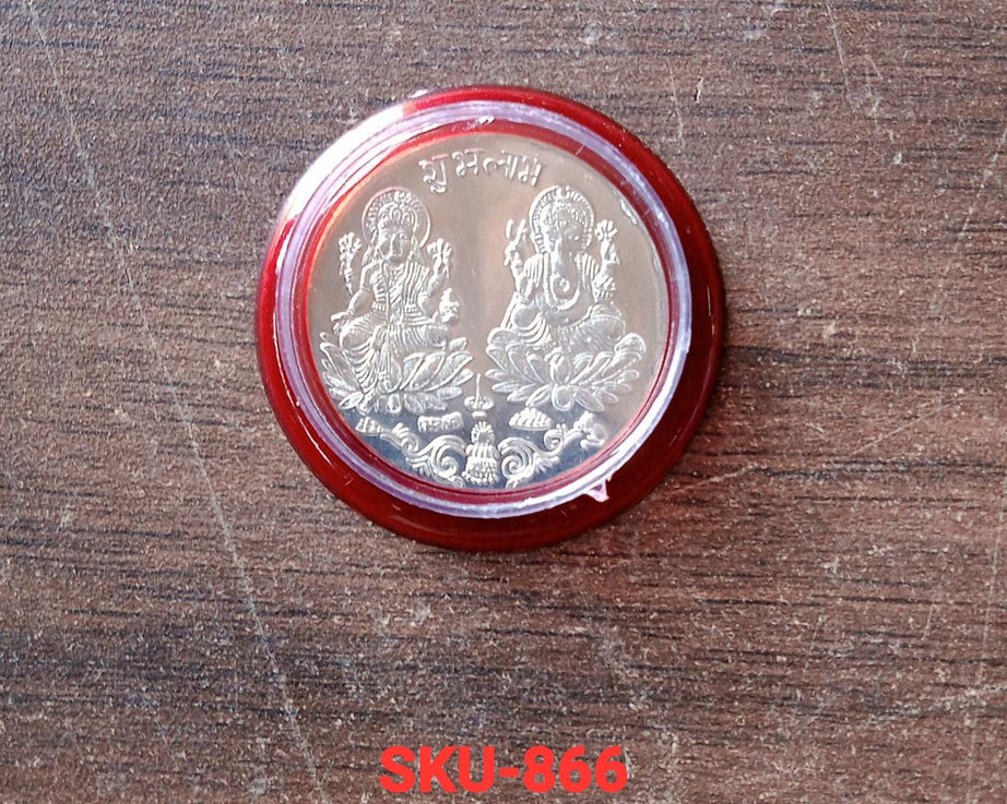 Silver color Coin for Gift & Pooja (Metal is not silver)