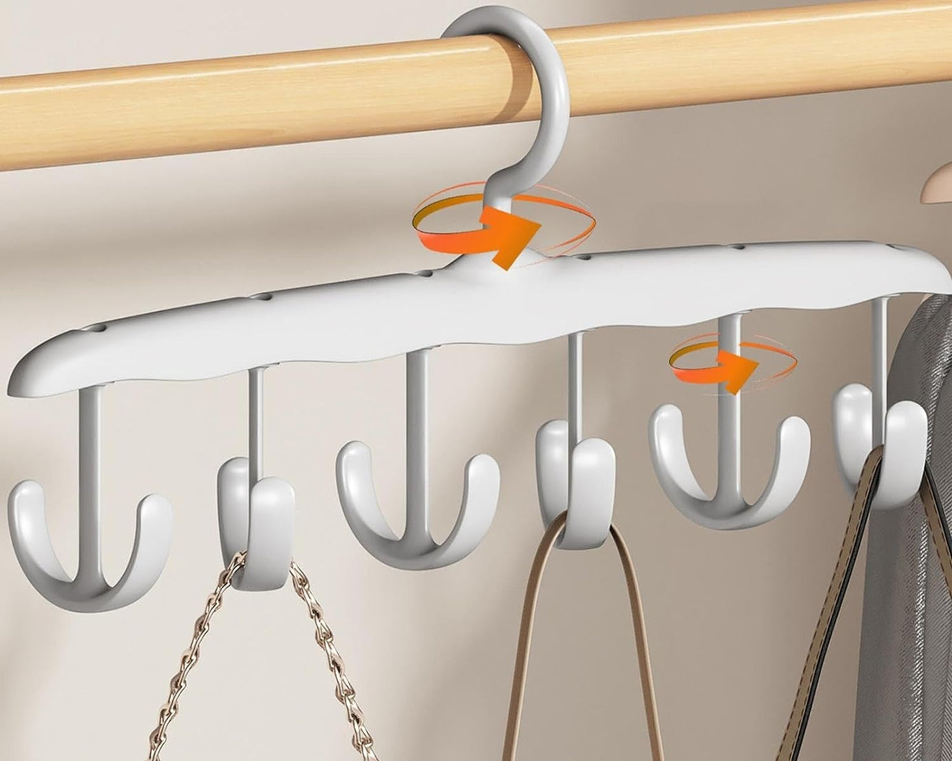 Tank Top Hanger, 12-Hook Space Saving Hanger, Capacity Rotatable Wood Space Saving Hanger Closet Organizers and Storage for Dorm & Apartment for Tank Top