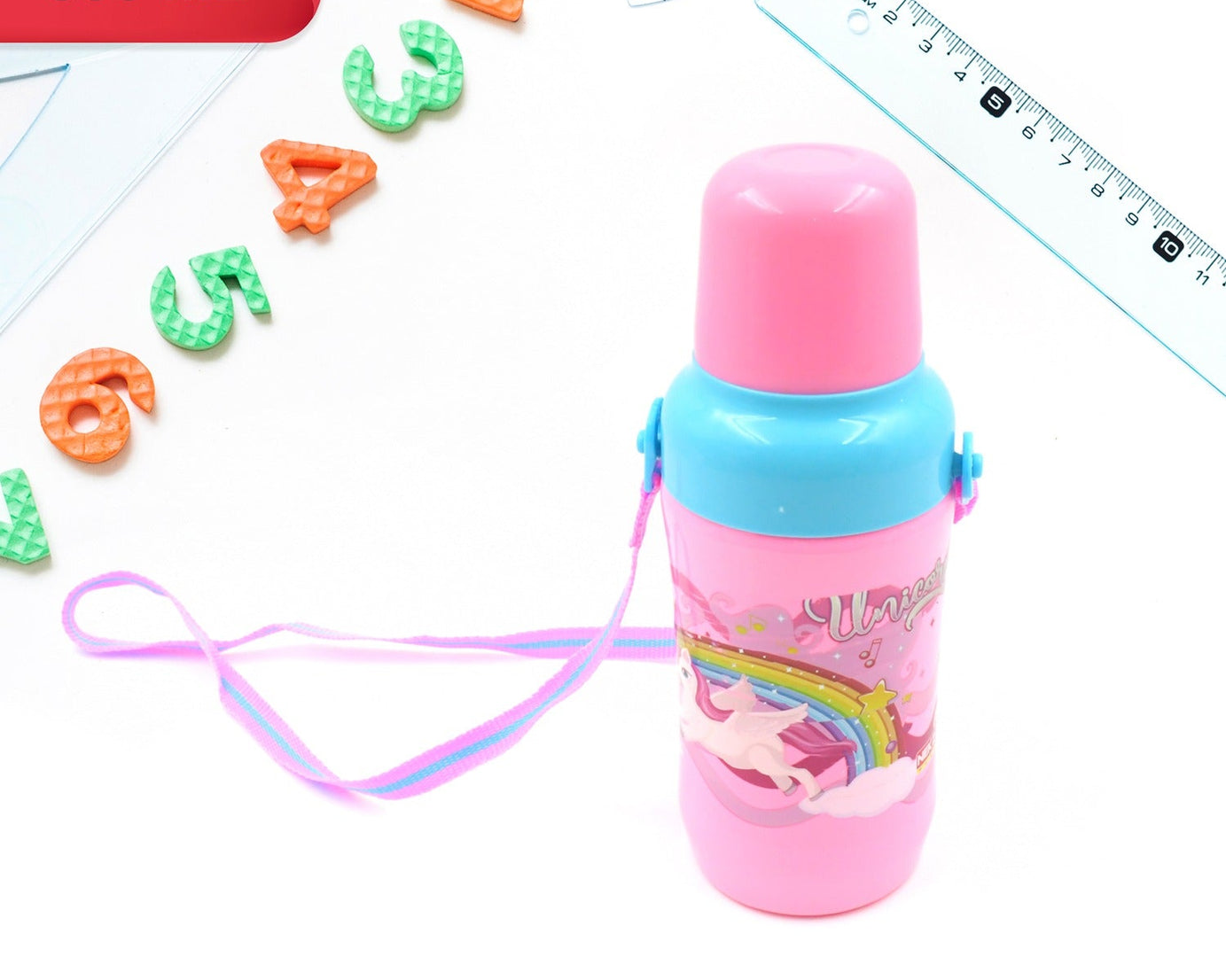 500ml Insulated Sports Water Bottle with Dori & Straw: Leakproof, BPA-Free, Kids