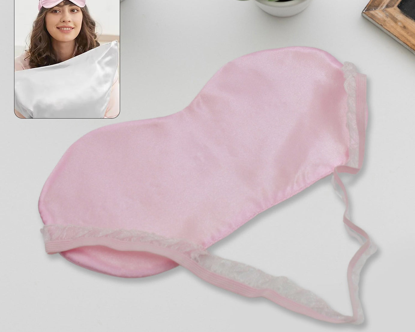 New Men, Women Blindfold Soft Satin Sleep Mask Eye Mask Blind fold Block Out Light for Travel, Shift Work & Meditation (1pc)