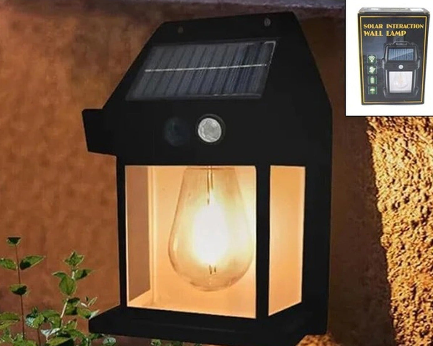 Solar Wall Lights / Lamp Outdoor, Wireless Dusk to Dawn Porch Lights Fixture, Solar Wall Lantern with 3 Modes & Motion Sensor, Waterproof Exterior Lighting with Clear Panel (1 Pc )