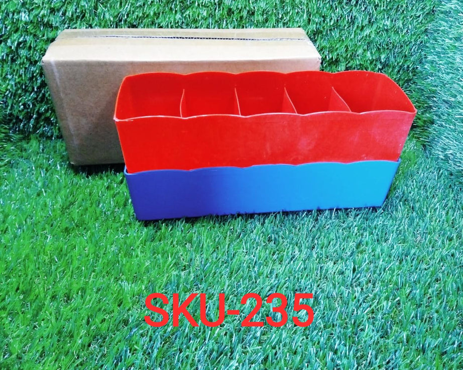 Convenient storage boxes for keeping socks, underwear, and handkerchiefs organized.